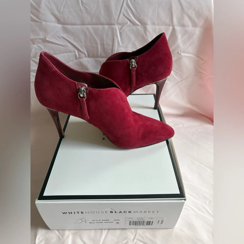 White House Black Market Dark Rouge Ankle Booties - Picture 5 of 11